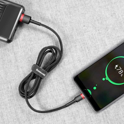 12. Kabel Baseus Cafule USB-A / USB-C QC 3.0 3A 0.5 m - czarno-czerwony