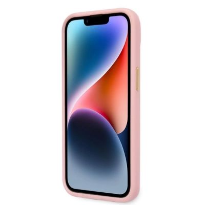 5. Etui Guess Croco Collection na iPhone 14 Plus - różowe