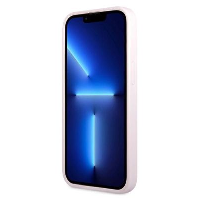 5. Etui Guess Saffiano Hot Stamp & Metal Logo na iPhone 13 mini - fioletowe