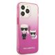 4. Etui Karl Lagerfeld Gradient Ikonik Karl&Choupette na iPhone 13 Pro / iPhone 13 - różowe