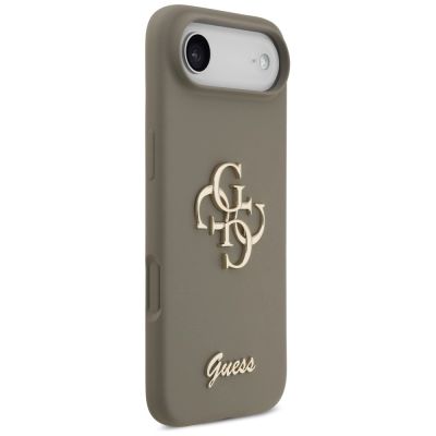 4. Etui Guess Silicone Big 4G Script na iPhone Air - brązowe