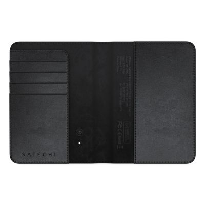 2. Satechi FindAll Passport Cover - etui na paszport ze skóry wegańskiej z lokalizatorem kompatybilne z Apple Find My (black)