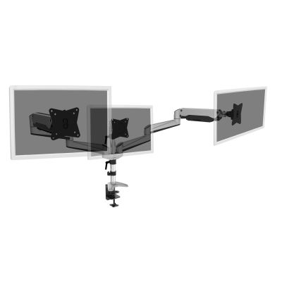 2. Ramię biurkowe potrójne (zacisk) 3xLCD max. 27" max. 6kg uchylno-obrotowe 360° (PIVOT)