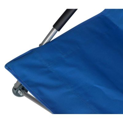 26. FOTEL TURYSTYCZNO PLAŻOWY Z PODŁOKIETNIKAMI 55x58x64CM SKŁADANY NIEBIESKI