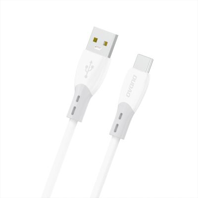 Kabel Dudao L25ST 5 A USB-A - USB-C z miękkim silikonowym oplotem 1 m - biały