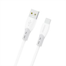 Kabel Dudao L25ST 5 A USB-A - USB-C z miękkim silikonowym oplotem 1 m - biały