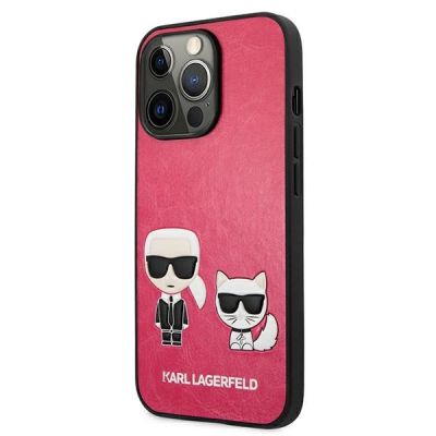 2. Etui Karl Lagerfeld Ikonik Karl&Choupette na iPhone 13 Pro / iPhone 13 - fuksjowe