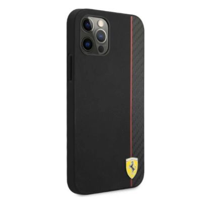 4. Etui Ferrari On Track Carbon Stripe na iPhone 12 Pro Max - czarne