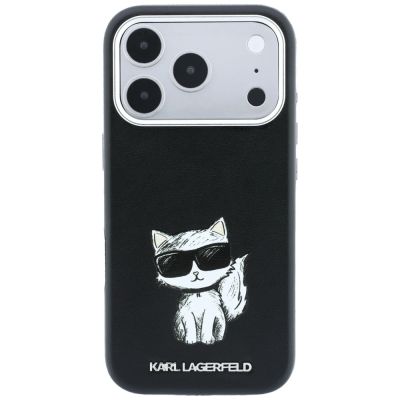 4. Etui Karl Lagerfeld Smooth Choupette Sketch MagSafe do iPhone 18 Pro / 17 Pro / 18 Pro  - czarne