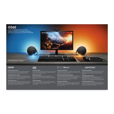 25. Logitech G G560 zestaw głośników 120 W PC/Laptop Czarny 2.1 kan. 30 W Bluetooth
