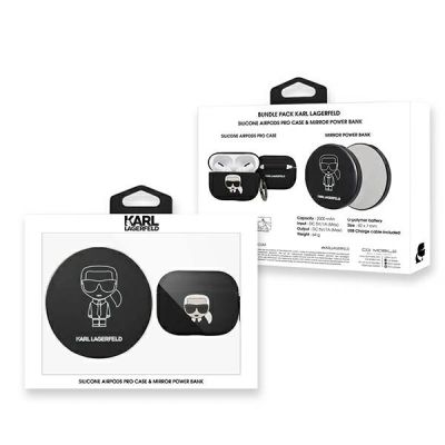 2. Etui Karl Lagerfeld Ikonik na AirPods Pro + Power Bank - czarne