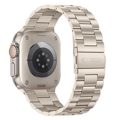 2. Bransoleta Tech-Protect Stainless na Apple Watch 44 / 45 / 46 / 49 mm - srebrno-złoty