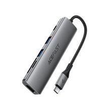 Hub USB Acefast J18 stacja dokująca USB-C 6w1 HDMI 4K 60Hz PD90W - szara
