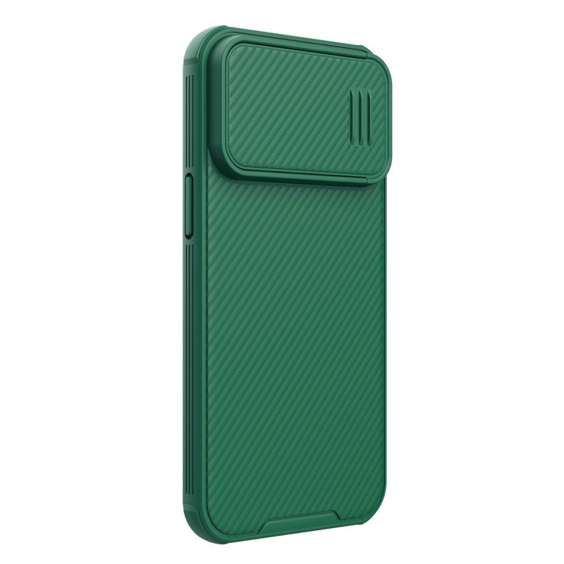 2. Nillkin CamShield S Case etui iPhone 14 Pro Max pancerny pokrowiec osłona na aparat zielone