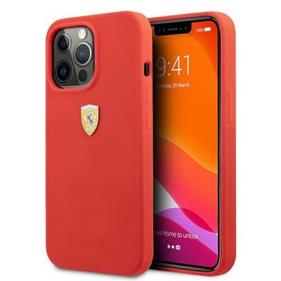 Etui Ferrari Silicone na iPhone 13 Pro Max - czerwone