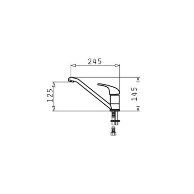 2. Bateria PYRAMIS ASALIA granit czarny 090918401 kuchenna czarna nakrapiana