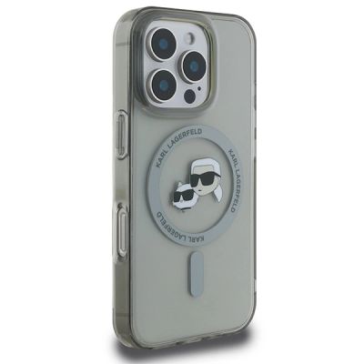 4. Etui Karl Lagerfeld IML Metal Karl&Choupette Head MagSafe na iPhone 16 Pro Max - czarne