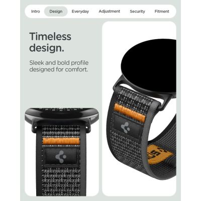 7. Pasek Spigen Athlex Air na Google Pixel Watch 41 mm - czarno-pomarańczowy