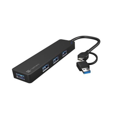 NATEC HUB USB-C 3.0 MAYFLY 4-PORTY + ADAPTER USB-A NHU-2023