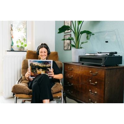 16. Lenco LS-430BK obrotowy talerz gramofonu Gramofon z napędem pasowym Czarny