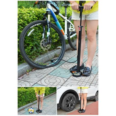 10. Pompka podłogowa Rockbros GP6532B z manometrem - czarno-pomarańczowa