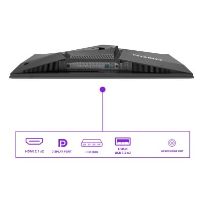 4. AOC AGON PRO AG276QKD2 monitor komputerowy 67,3 cm (26.5") 2560 x 1440 px Quad HD QD-OLED Czarny, Szary