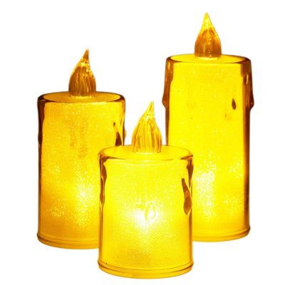 20. ŚWIECA DEKORACYJNA 10,5 CM AMBER CIEPŁY BIAŁY 1 LED