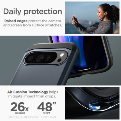 13. Etui Spigen Tough Armor na Google Pixel 9 Pro XL - grafitowe