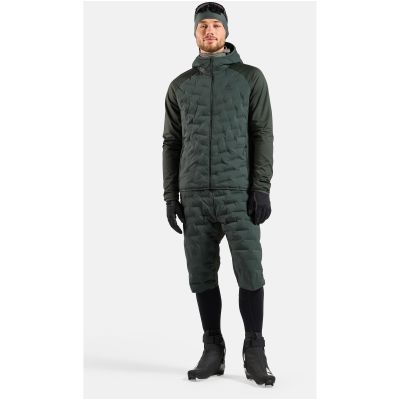 Kurtka hybrydowa męska Odlo Mid layer hoody full zip ZEROWEIGHT INSULATOR zielona