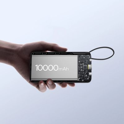 14. Powerbank Baseus Bipow 2 10000mah 20W z cyfrowym wyświetlaczem z wbudowanym kablem USB-C - czarny