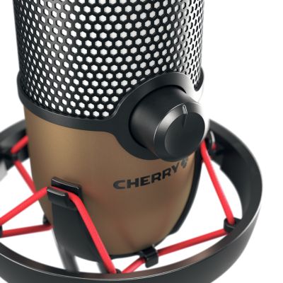 3. Mikrofon stołowy CHERRY UM 9.0 PRO RGB Czarny, Miedziany