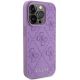 4. Etui Guess Leather 4G Stamped na iPhone 15 Pro - fioletowe