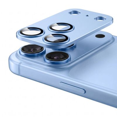 4. Szkło hartowane na wyspę aparatu Tech-Protect Camfull Fit+ na iPhone 18 Pro Max - jasnoniebieskie
