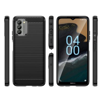 2. Carbon Case etui Nokia G400 elastyczny silikonowy karbonowy pokrowiec czarne