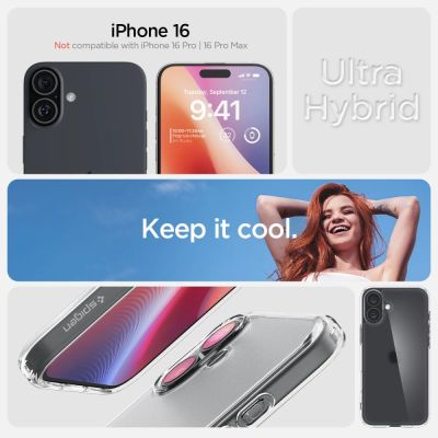 9. Spigen Ultra Hybrid na iPhone 16 - przezroczyste