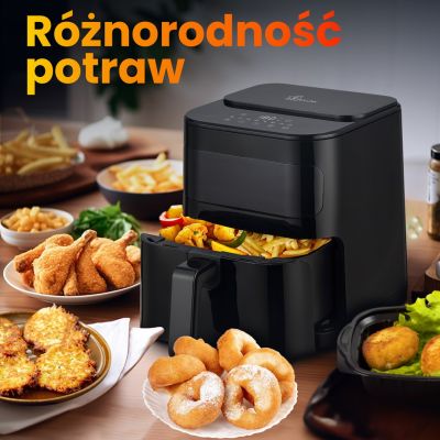 13. Extralink HOME AIR FRYER 5.2L EU SJ-520 frytkownica Pojedyńczy 5,2 l Frytkownica na gorące powietrze Czarny