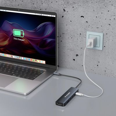 9. Hub USB-C 6 w 1 Wozinsky WHBC10Y4S wielofunkcyjny, aluminiowy, z kablem 15 cm - szary
