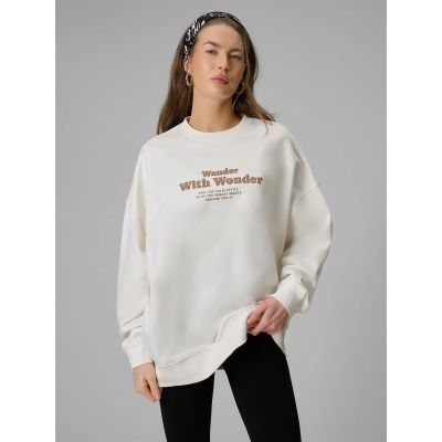 Bluza dresowa oversize bez kaptura damska 4F 4FRSS26TSWSF2993-11S