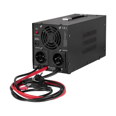 3. Zasilacz awaryjny KEMOT PROsinus-1000  przetwornica z czystym przebiegiem sinusoidalnym i funkcją ładowania  12V 230V 1000VA/700W - kolor czarny