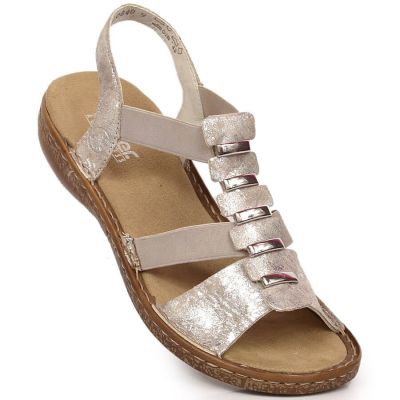 8. Sandały komfortowe damskie wsuwane na gumki Rieker 62850-90