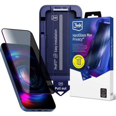 Szkło hartowane prywatyzujące z aplikatorem 3mk Hardglass Max Privacy na iPhone 18 Pro