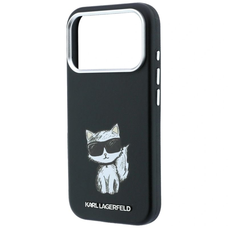 7. Etui Karl Lagerfeld Smooth Choupette Sketch MagSafe do iPhone 18 Pro / 17 Pro / 18 Pro  - czarne