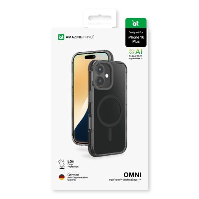 12. Etui silikonowe AMAZINGTHING Omni Mag Case do iPhone 16 Plus - czarne