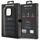 8. Etui AMG Leather Debossed Lines Black Logo na iPhone 16 Pro Max - czarne