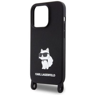 5. Etui Karl Lagerfeld Crossbody Silicone Choupette do iPhone 15 Pro Max - czarne