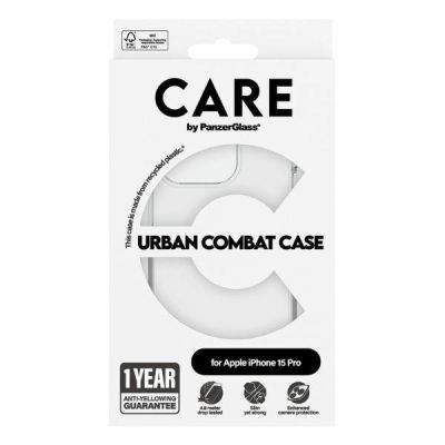 4. Etui CARE by PanzerGlass Urban Combat Case na iPhone 15 Pro - przezroczyste