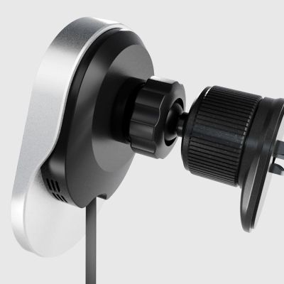 10. Uchwyt na smartfona z ładowarką bezprzewodową SBS TESUPP15WRETRACABL ze zwijanym kablem kompatybilny z MagSafe - czarny