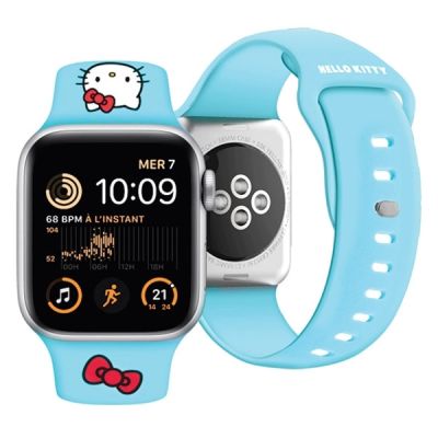 4. Pasek Hello Kitty Silicone Kitty Head na Apple Watch 38/40/41mm - niebieski