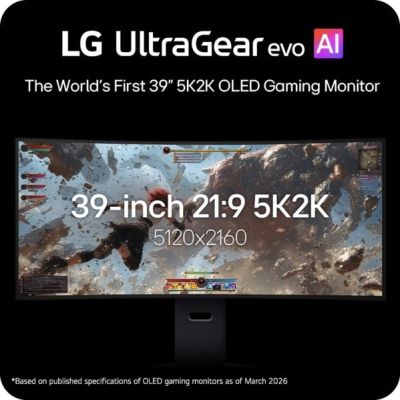 4. LG 39GX950B-B monitor komputerowy 99,1 cm (39") 5120 x 2160 px 5K Ultra HD OLED Czarny