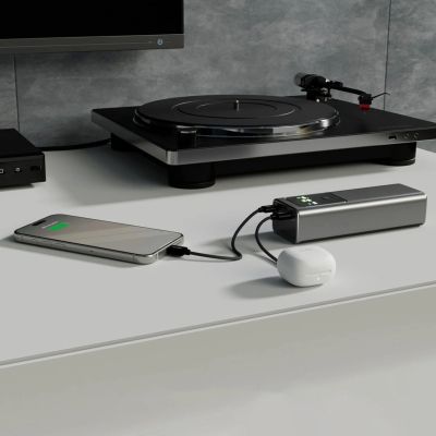 4. Powerbank SBS 20000mAh PD 100W z wyświetlaczem LCD - szary